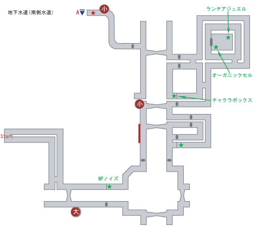 地図：地下水道（南側水道）