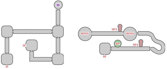 地図：ドラキュラ城 地上6階～7階